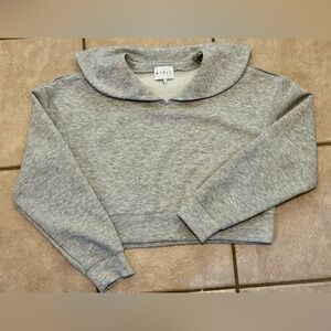 EXCLUSIVE Mable Crop Sweatshirt-Gray- Size Large